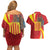 Catalonia Spain Couples Matching Off Shoulder Short Dress and Hawaiian Shirt Basilica de la Sagrada Familia