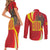 Catalonia Spain Couples Matching Short Sleeve Bodycon Dress and Long Sleeve Button Shirt Basilica de la Sagrada Familia