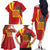 Catalonia Spain Family Matching Off The Shoulder Long Sleeve Dress and Hawaiian Shirt Basilica de la Sagrada Familia