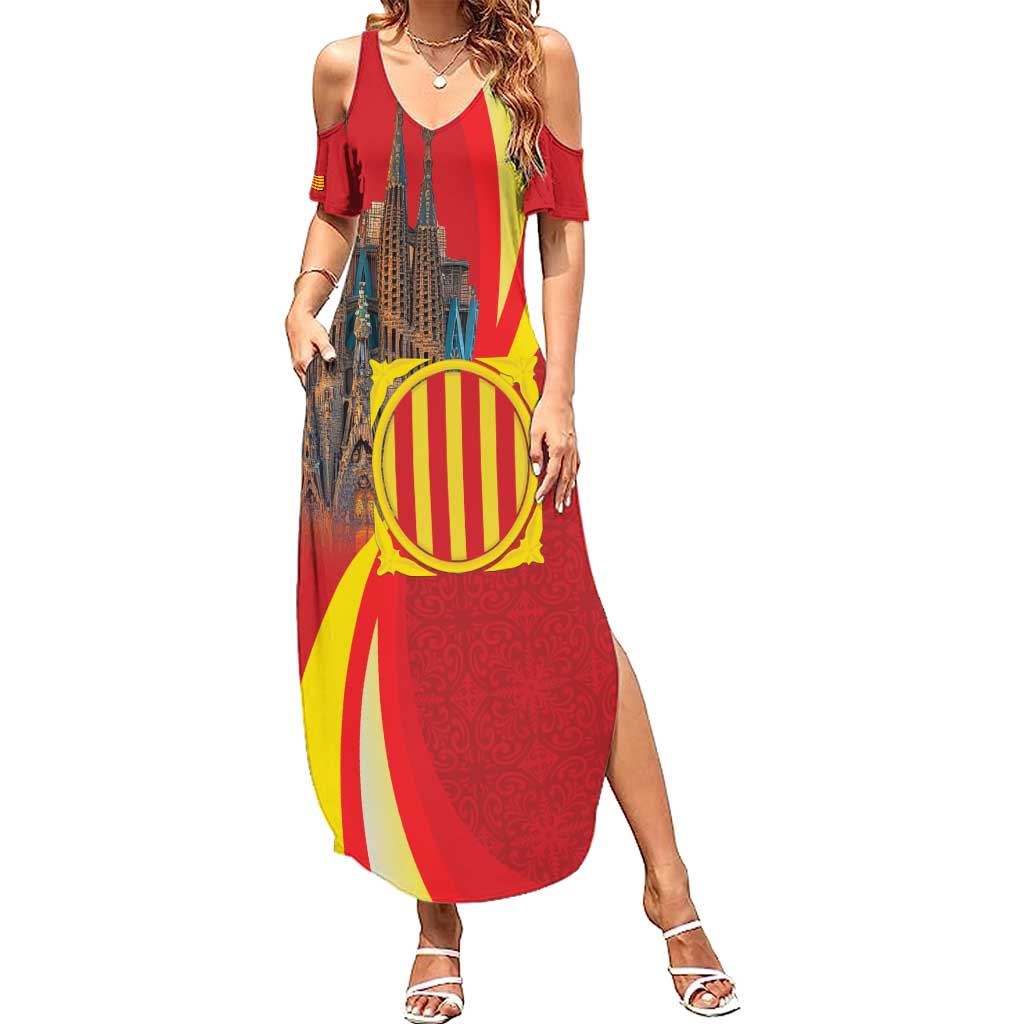 Catalonia Spain Family Matching Summer Maxi Dress and Hawaiian Shirt Basilica de la Sagrada Familia