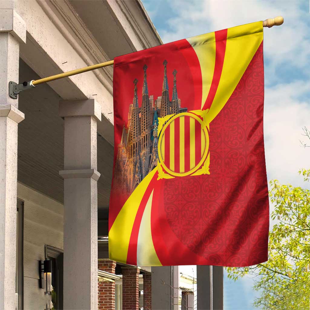 Catalonia Spain Garden Flag Basilica de la Sagrada Familia