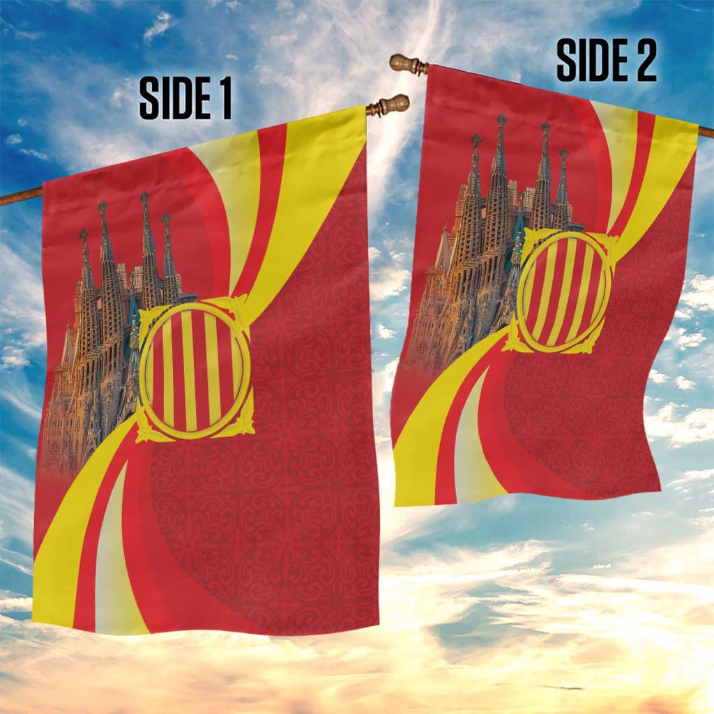 Catalonia Spain Garden Flag Basilica de la Sagrada Familia