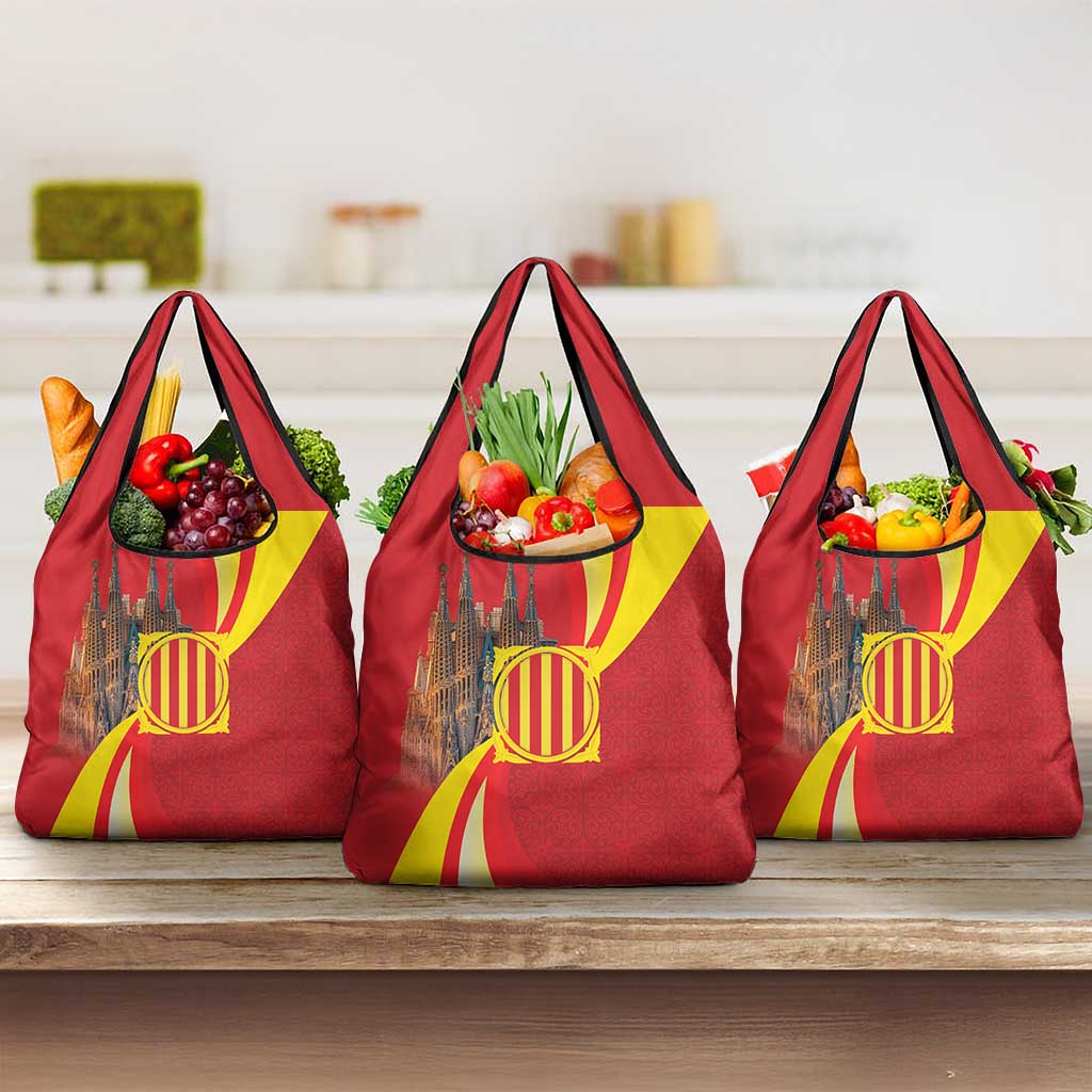 Catalonia Spain Grocery Bag Basilica de la Sagrada Familia