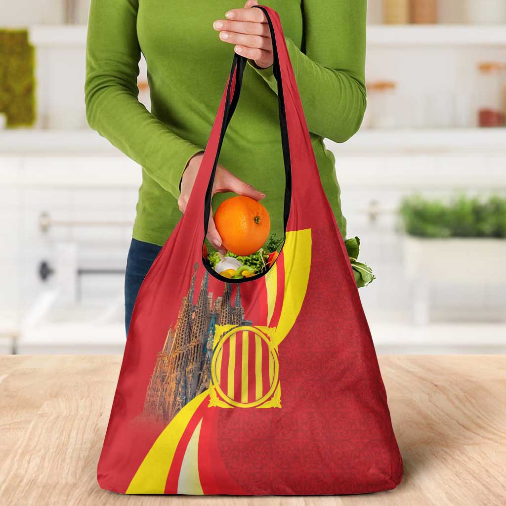 Catalonia Spain Grocery Bag Basilica de la Sagrada Familia