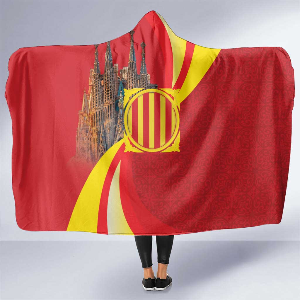 Catalonia Spain Hooded Blanket Basilica de la Sagrada Familia
