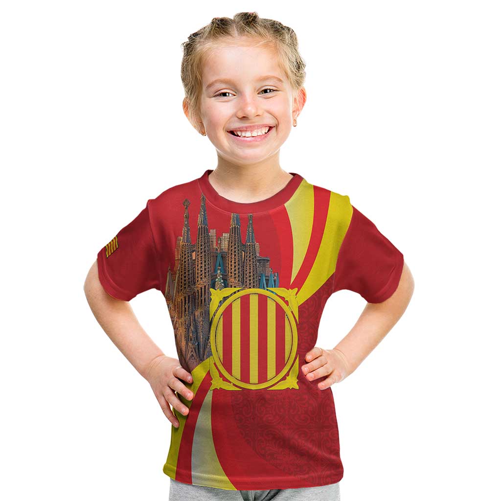 Catalonia Spain Kid T Shirt Basilica de la Sagrada Familia