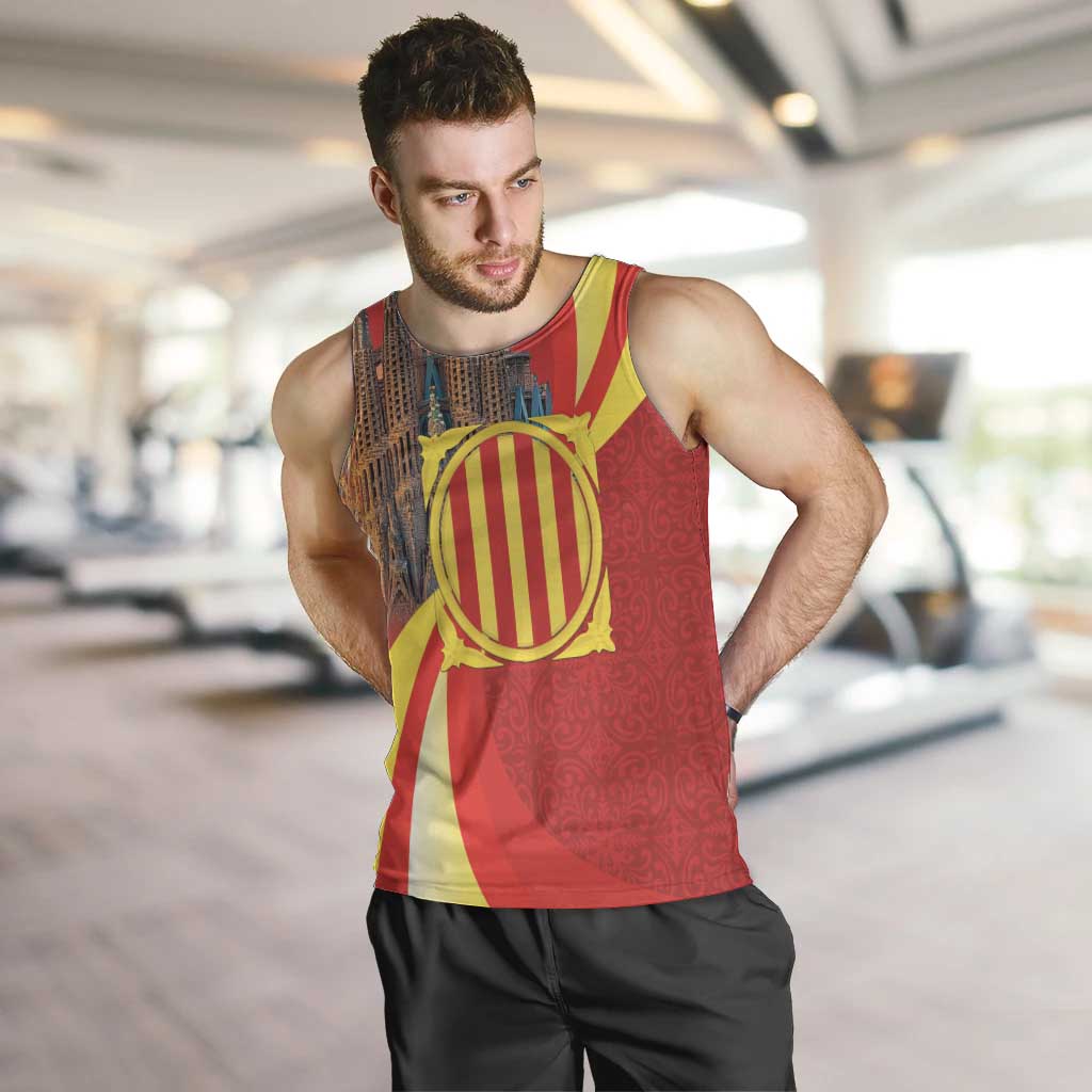 Catalonia Spain Men Tank Top Basilica de la Sagrada Familia