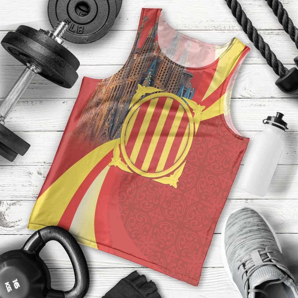 Catalonia Spain Men Tank Top Basilica de la Sagrada Familia