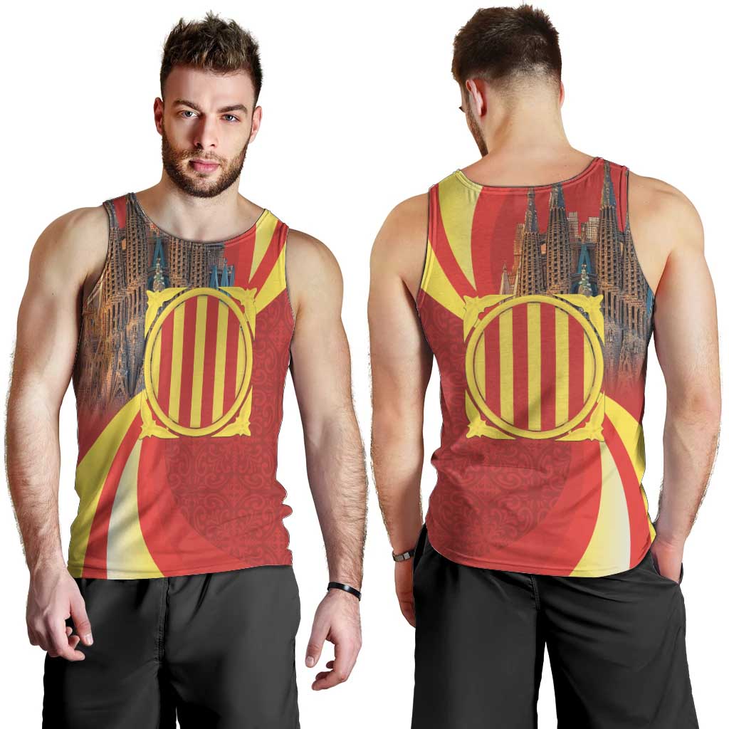 Catalonia Spain Men Tank Top Basilica de la Sagrada Familia