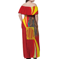 Catalonia Spain Off Shoulder Maxi Dress Basilica de la Sagrada Familia
