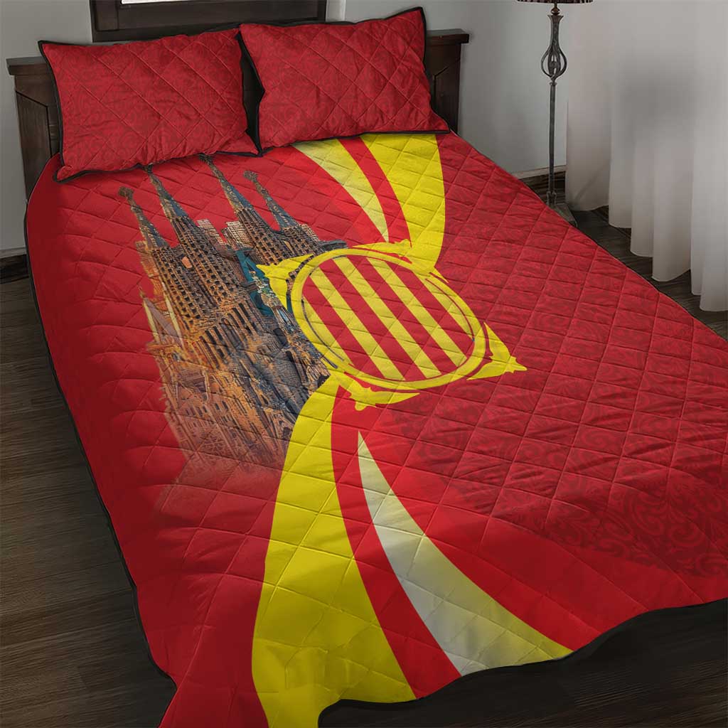 Catalonia Spain Quilt Bed Set Basilica de la Sagrada Familia