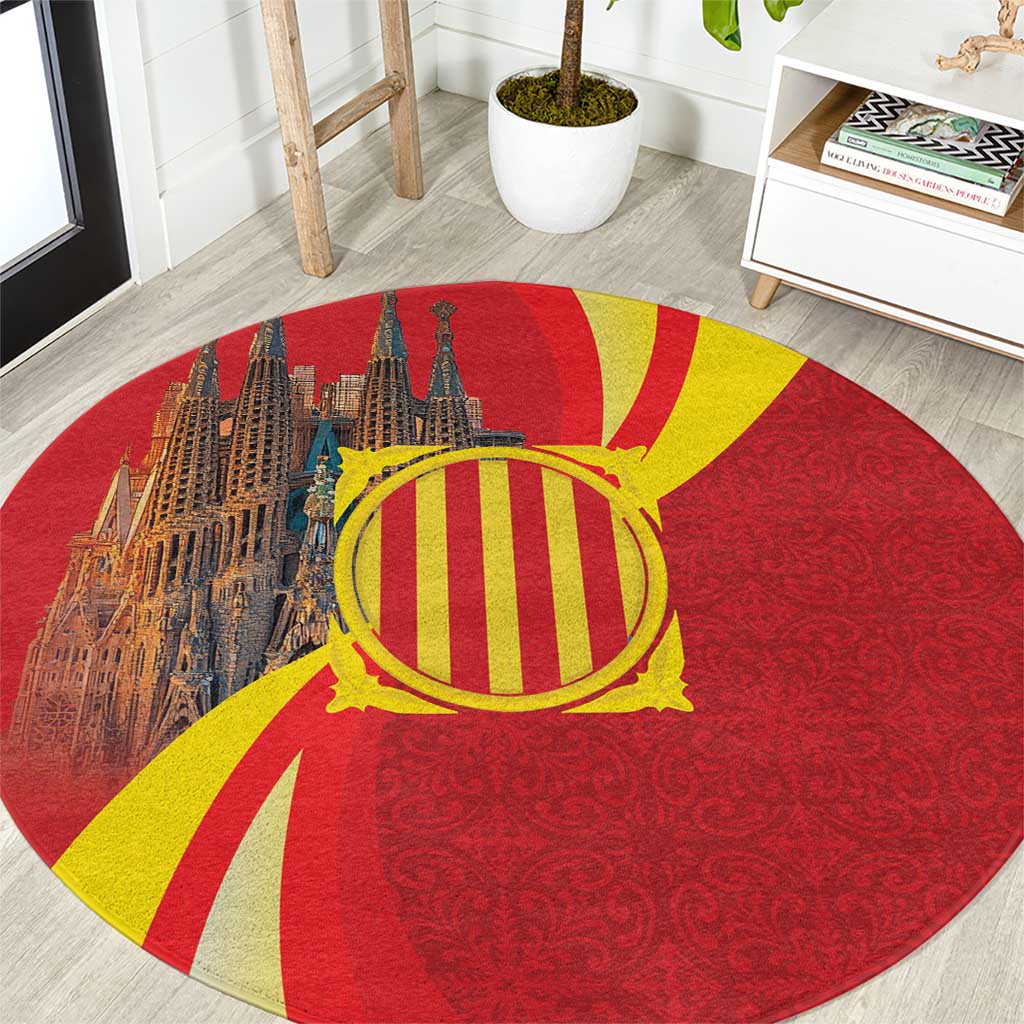 Catalonia Spain Round Carpet Basilica de la Sagrada Familia