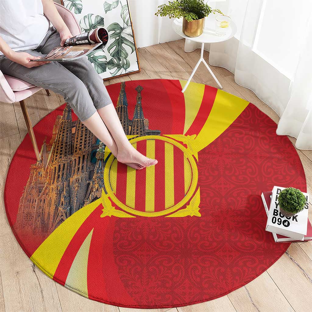 Catalonia Spain Round Carpet Basilica de la Sagrada Familia