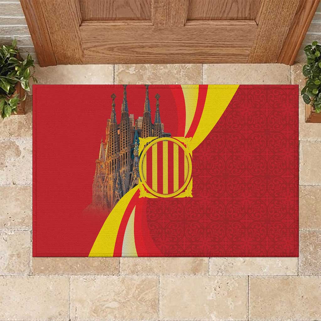 Catalonia Spain Rubber Doormat Basilica de la Sagrada Familia