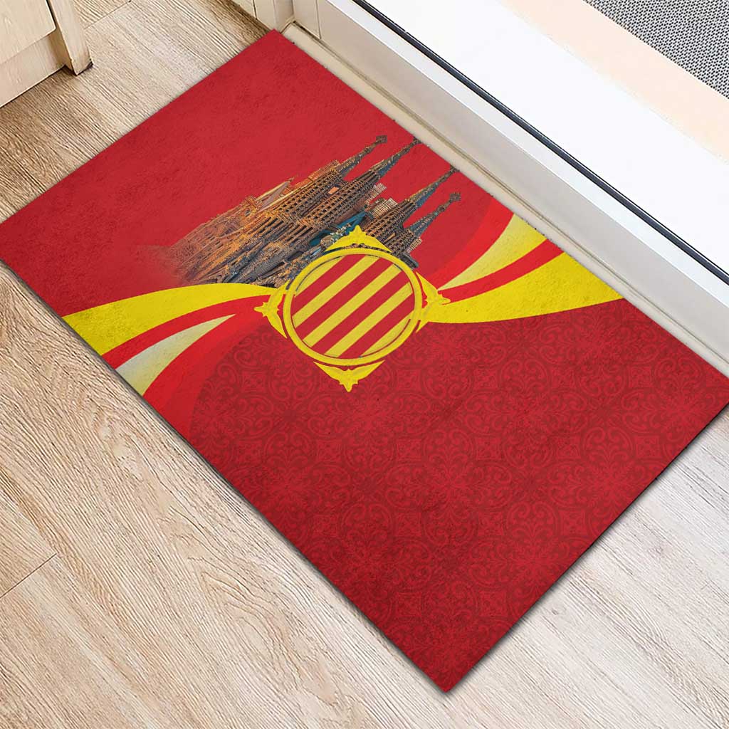 Catalonia Spain Rubber Doormat Basilica de la Sagrada Familia