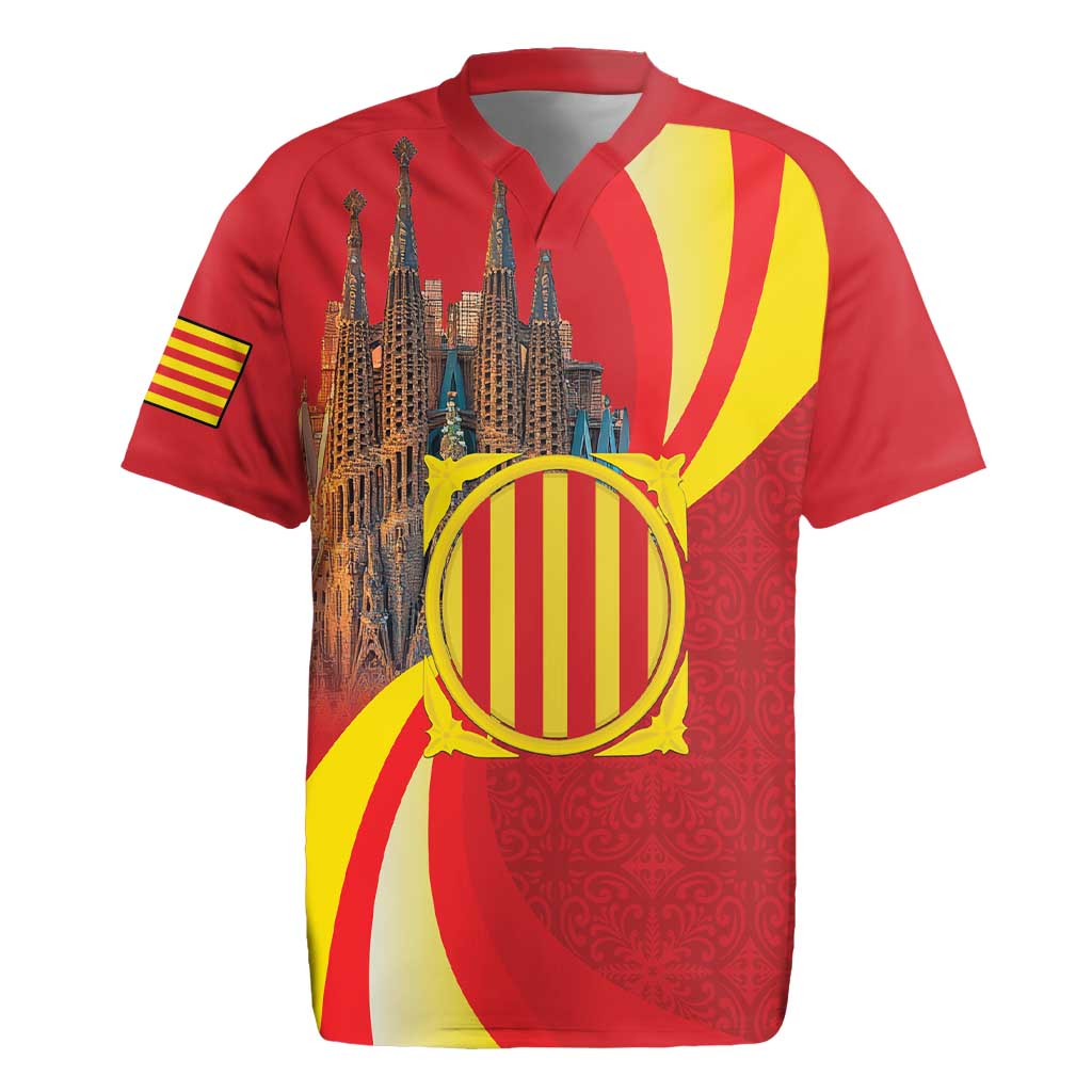 Catalonia Spain Rugby Jersey Basilica de la Sagrada Familia