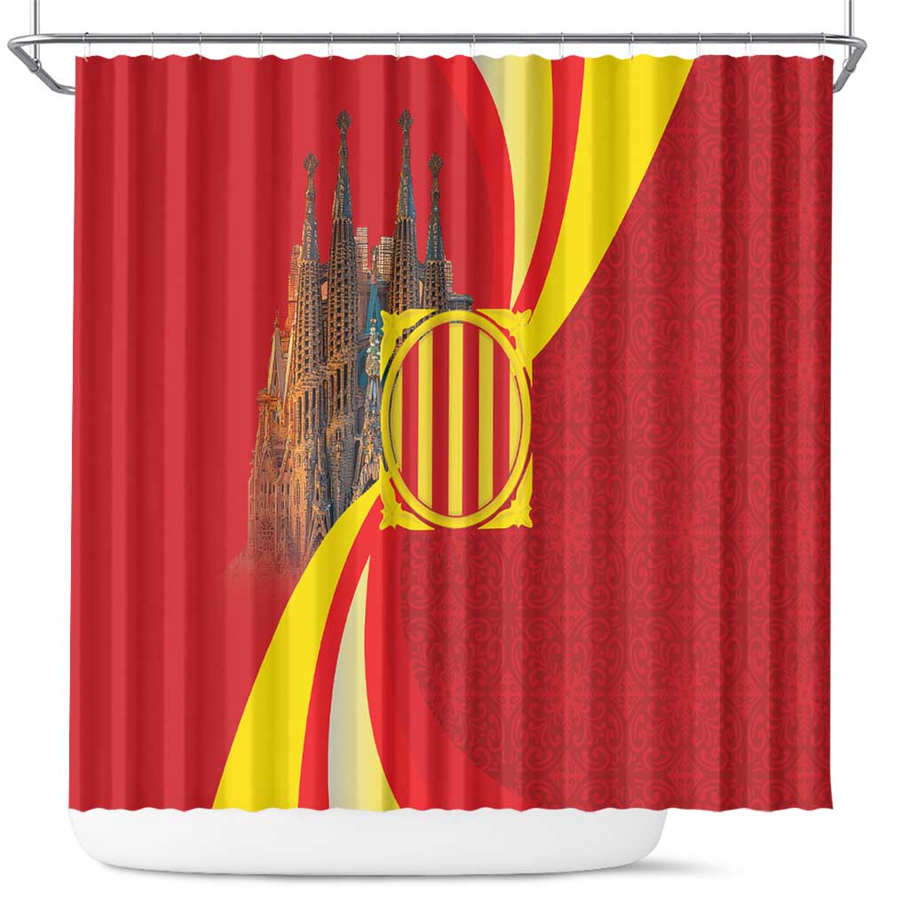 Catalonia Spain Shower Curtain Basilica de la Sagrada Familia