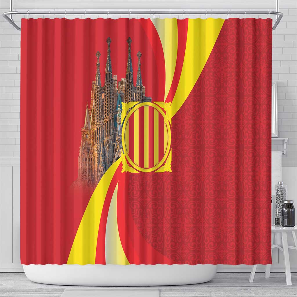 Catalonia Spain Shower Curtain Basilica de la Sagrada Familia