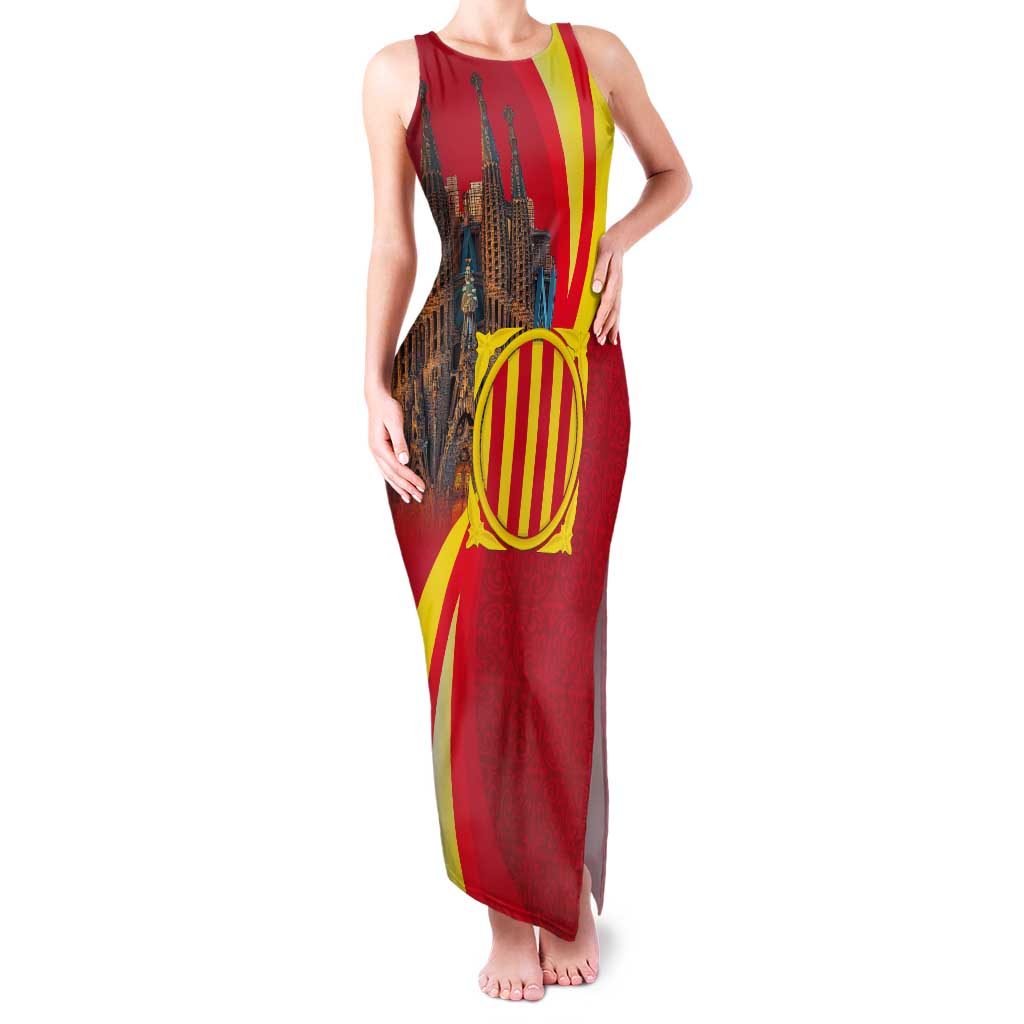 Catalonia Spain Tank Maxi Dress Basilica de la Sagrada Familia