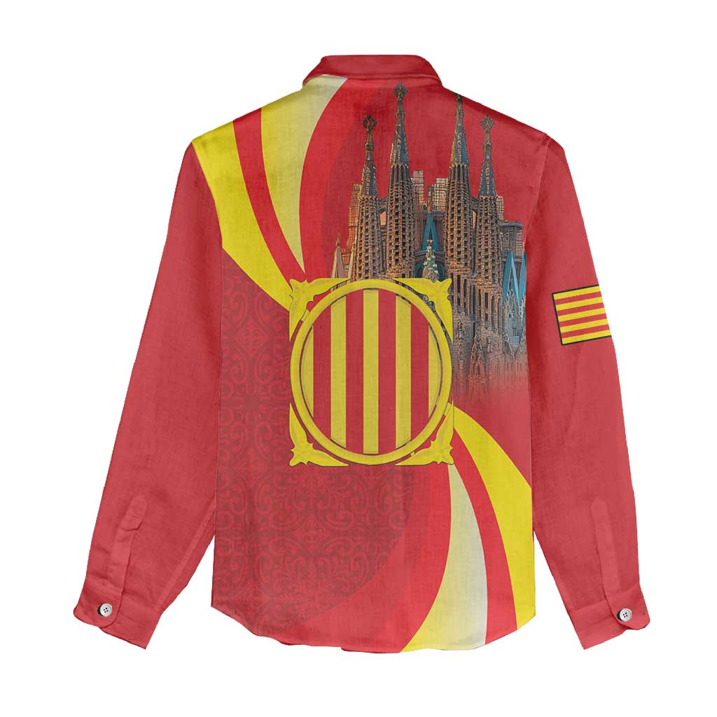 Catalonia Spain Women Casual Shirt Basilica de la Sagrada Familia