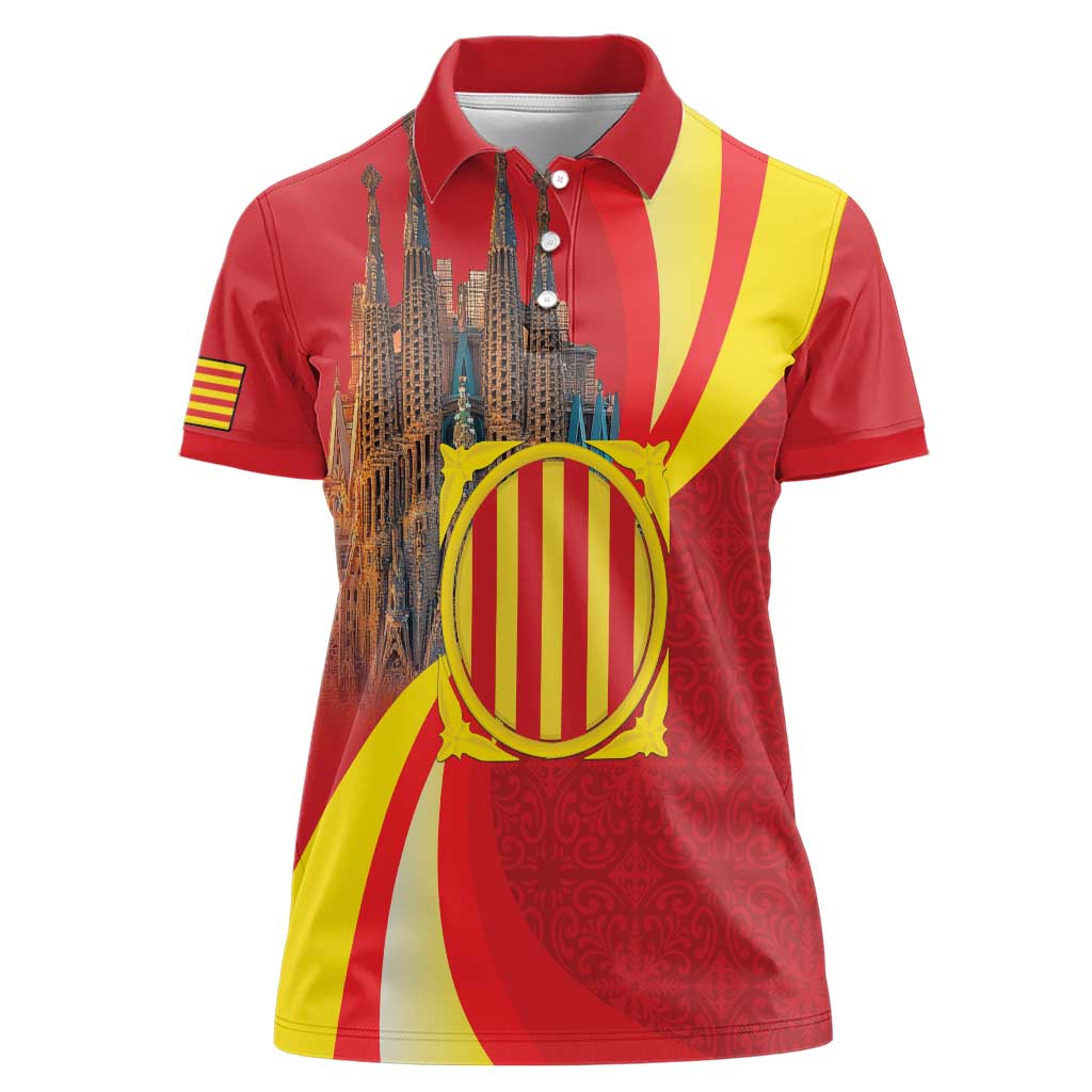 Catalonia Spain Women Polo Shirt Basilica de la Sagrada Familia