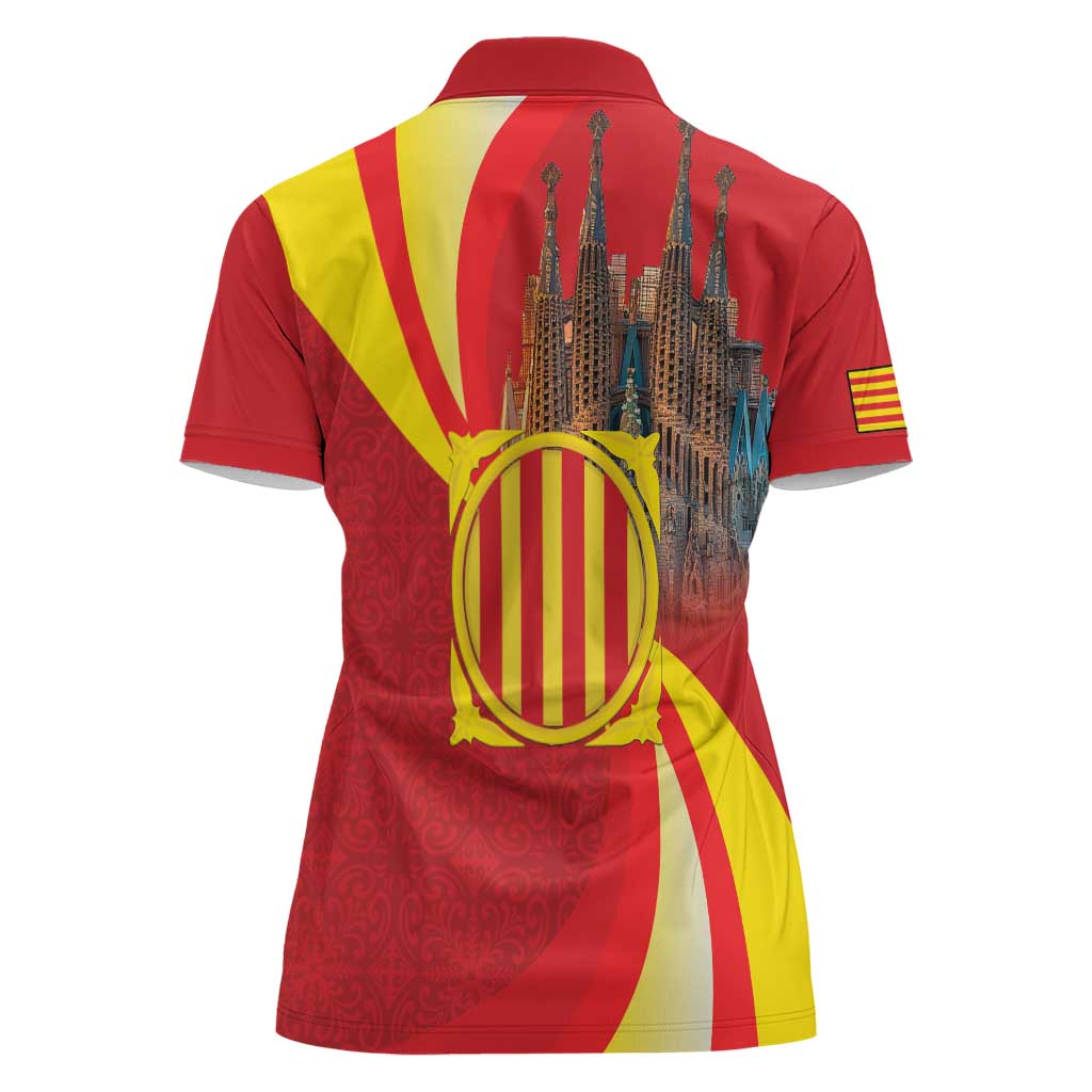 Catalonia Spain Women Polo Shirt Basilica de la Sagrada Familia