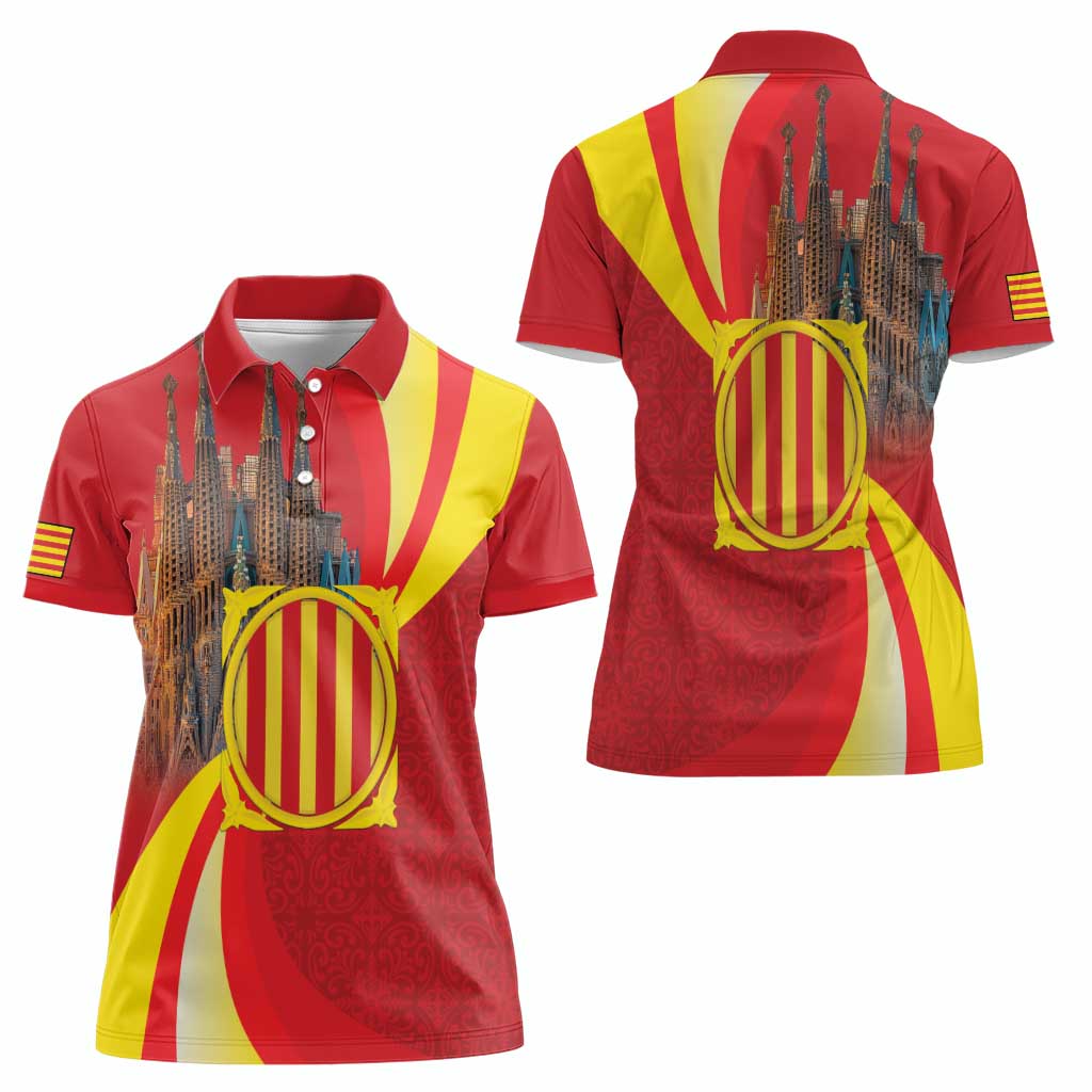 Catalonia Spain Women Polo Shirt Basilica de la Sagrada Familia