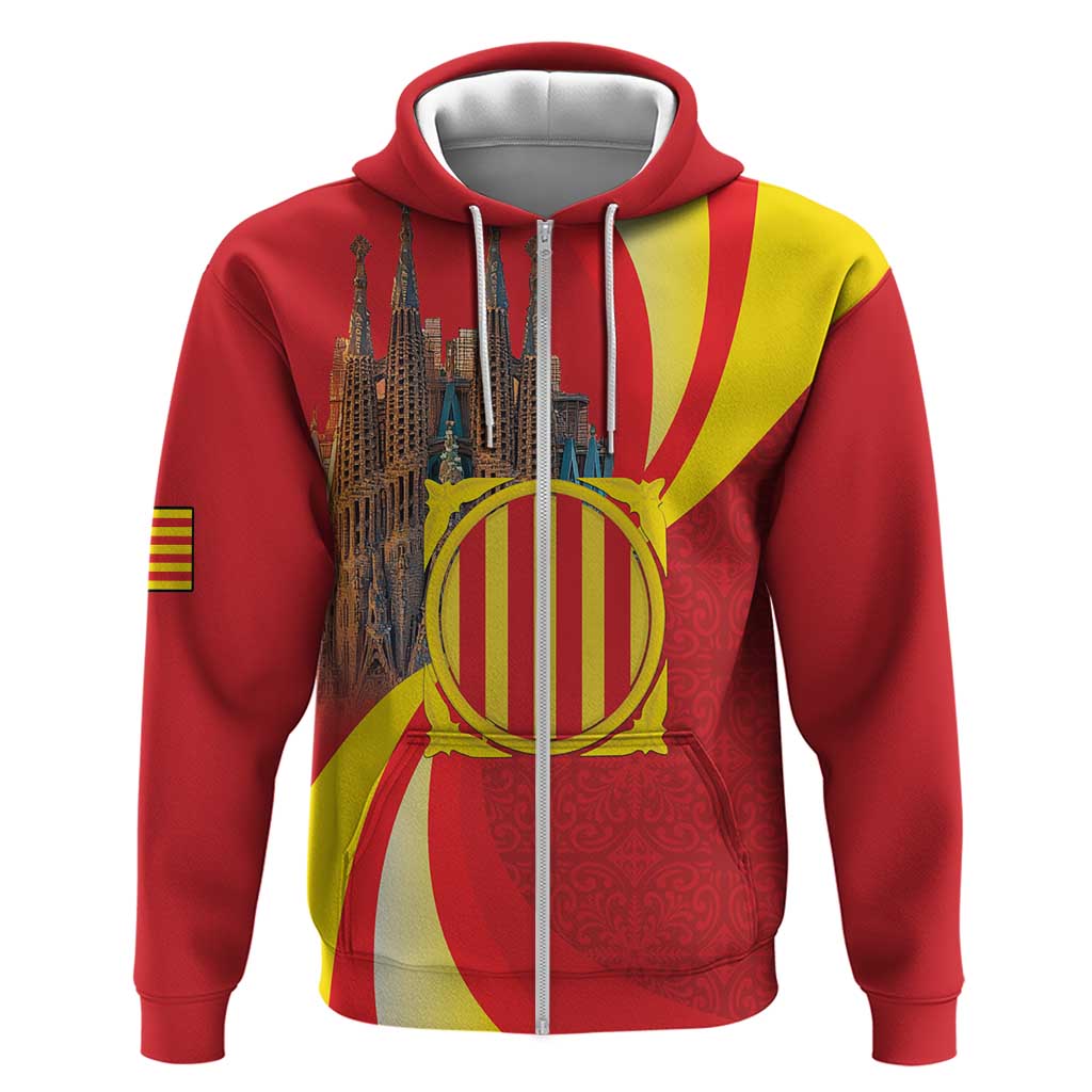 Catalonia Spain Zip Hoodie Basilica de la Sagrada Familia