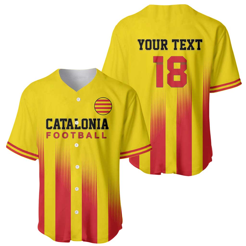 Custom Catalonia Football Baseball Jersey Seleccio de futbol de Catalunya