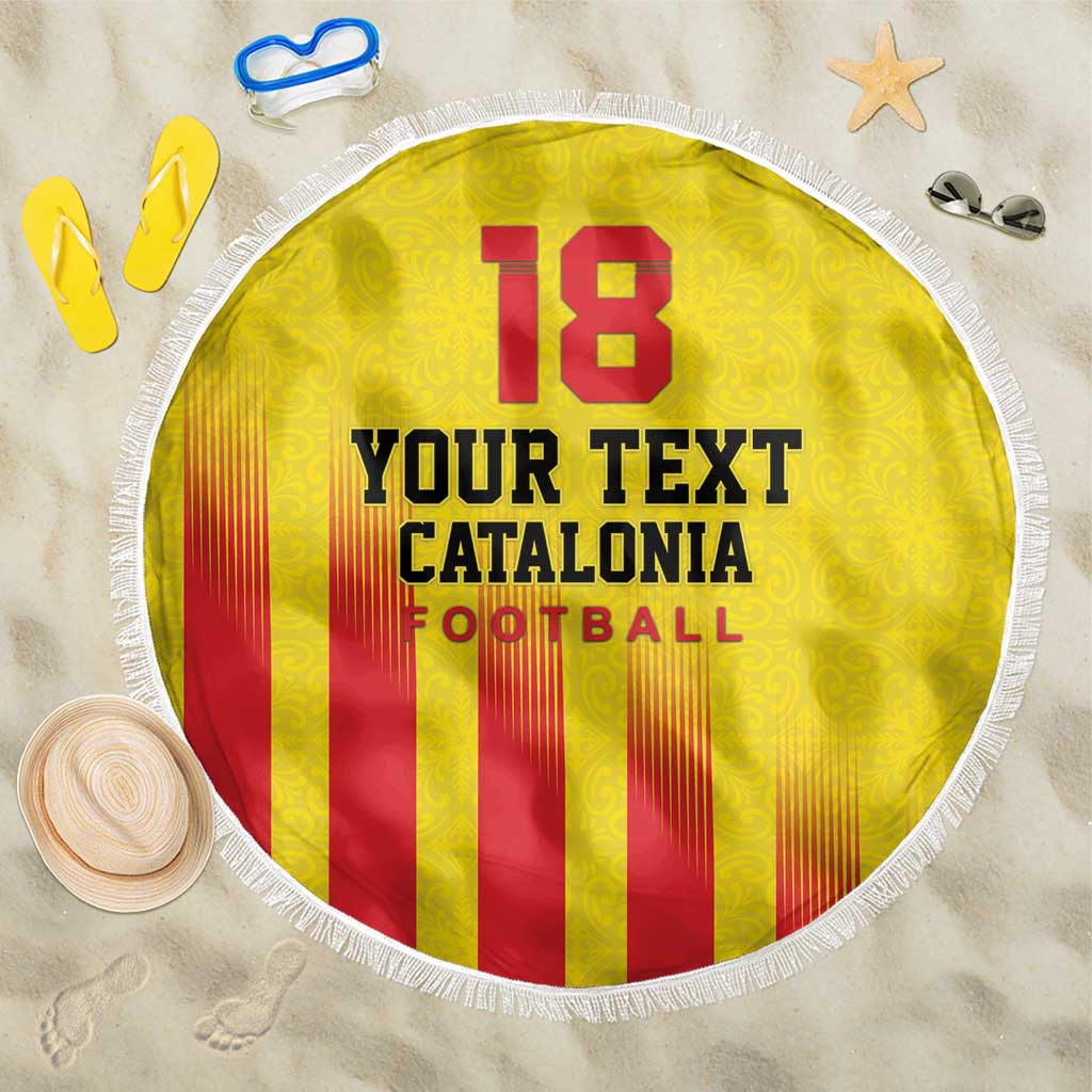 Custom Catalonia Football Beach Blanket Seleccio de futbol de Catalunya