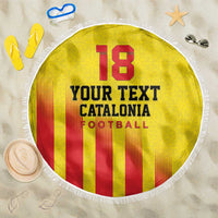 Custom Catalonia Football Beach Blanket Seleccio de futbol de Catalunya
