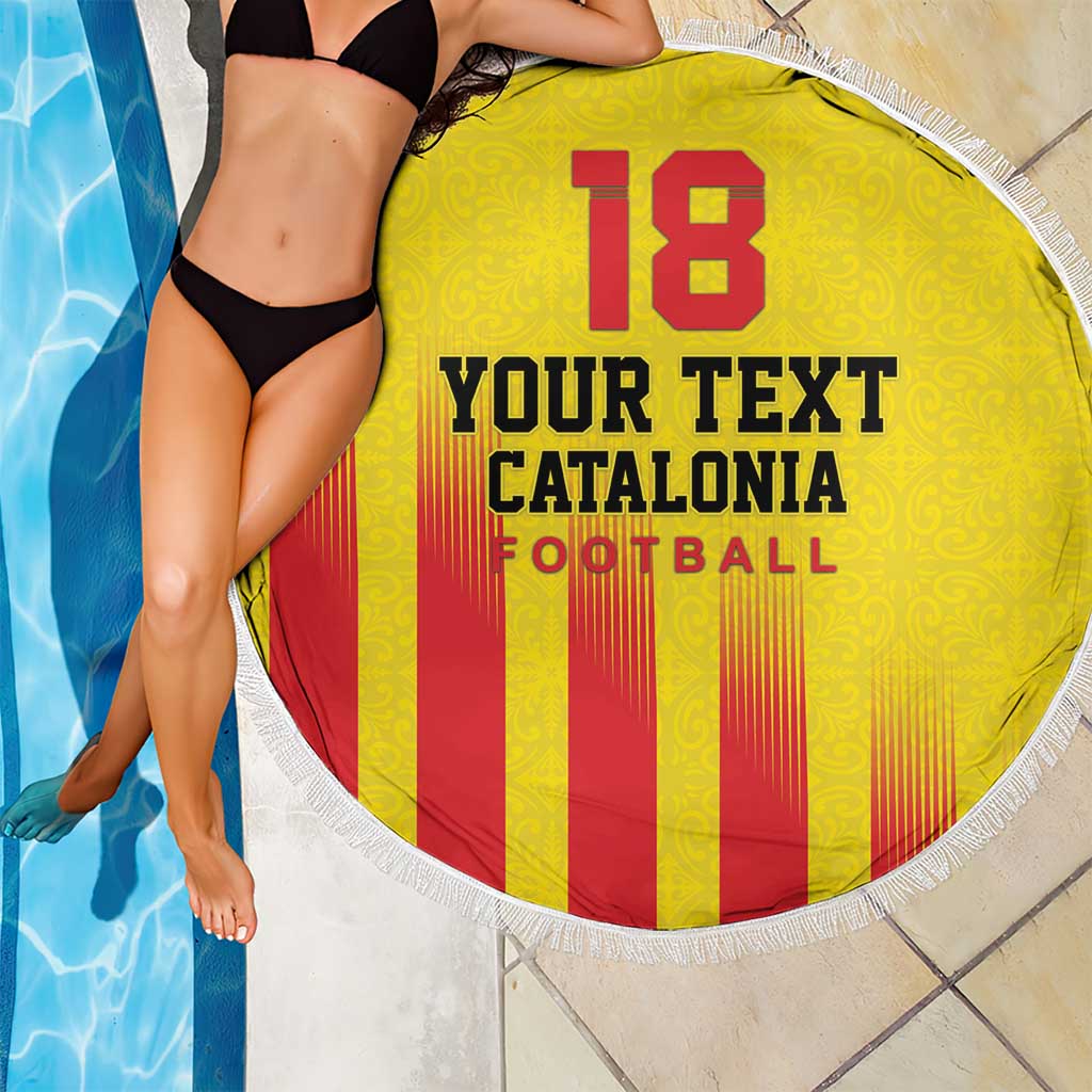 Custom Catalonia Football Beach Blanket Seleccio de futbol de Catalunya