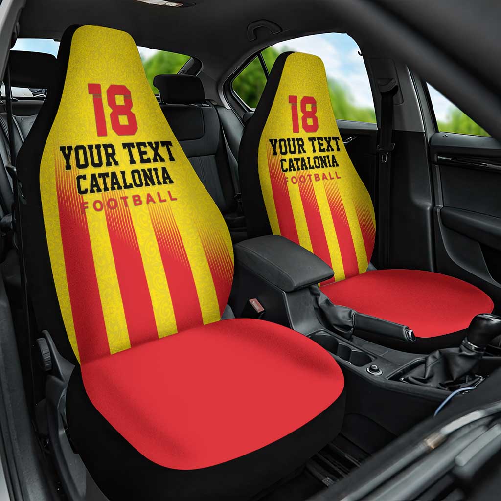 Custom Catalonia Football Car Seat Cover Seleccio de futbol de Catalunya