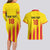 Custom Catalonia Football Couples Matching Long Sleeve Bodycon Dress and Hawaiian Shirt Seleccio de futbol de Catalunya