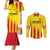 Custom Catalonia Football Couples Matching Mermaid Dress and Long Sleeve Button Shirt Seleccio de futbol de Catalunya