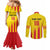 Custom Catalonia Football Couples Matching Mermaid Dress and Long Sleeve Button Shirt Seleccio de futbol de Catalunya