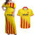 Custom Catalonia Football Couples Matching Off Shoulder Maxi Dress and Hawaiian Shirt Seleccio de futbol de Catalunya