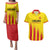 Custom Catalonia Football Couples Matching Puletasi and Hawaiian Shirt Seleccio de futbol de Catalunya