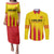 Custom Catalonia Football Couples Matching Puletasi and Long Sleeve Button Shirt Seleccio de futbol de Catalunya
