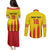 Custom Catalonia Football Couples Matching Puletasi and Long Sleeve Button Shirt Seleccio de futbol de Catalunya