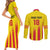 Custom Catalonia Football Couples Matching Short Sleeve Bodycon Dress and Long Sleeve Button Shirt Seleccio de futbol de Catalunya