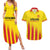 Custom Catalonia Football Couples Matching Summer Maxi Dress and Hawaiian Shirt Seleccio de futbol de Catalunya