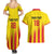 Custom Catalonia Football Couples Matching Summer Maxi Dress and Hawaiian Shirt Seleccio de futbol de Catalunya