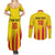 Custom Catalonia Football Couples Matching Summer Maxi Dress and Long Sleeve Button Shirt Seleccio de futbol de Catalunya