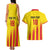 Custom Catalonia Football Couples Matching Tank Maxi Dress and Hawaiian Shirt Seleccio de futbol de Catalunya
