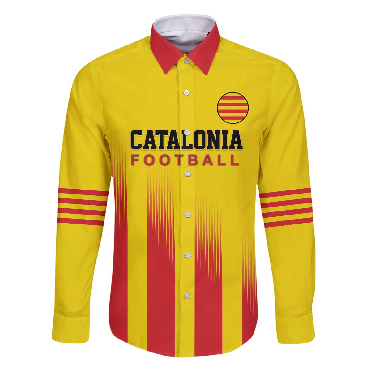 Custom Catalonia Football Family Matching Off The Shoulder Long Sleeve Dress and Hawaiian Shirt Seleccio de futbol de Catalunya