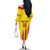 Custom Catalonia Football Family Matching Off The Shoulder Long Sleeve Dress and Hawaiian Shirt Seleccio de futbol de Catalunya