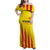 Custom Catalonia Football Family Matching Off Shoulder Maxi Dress and Hawaiian Shirt Seleccio de futbol de Catalunya