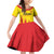 Custom Catalonia Football Family Matching Off Shoulder Short Dress and Hawaiian Shirt Seleccio de futbol de Catalunya