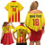 Custom Catalonia Football Family Matching Off Shoulder Short Dress and Hawaiian Shirt Seleccio de futbol de Catalunya